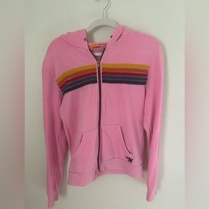 Hot pink aviator nation five stripe zip up